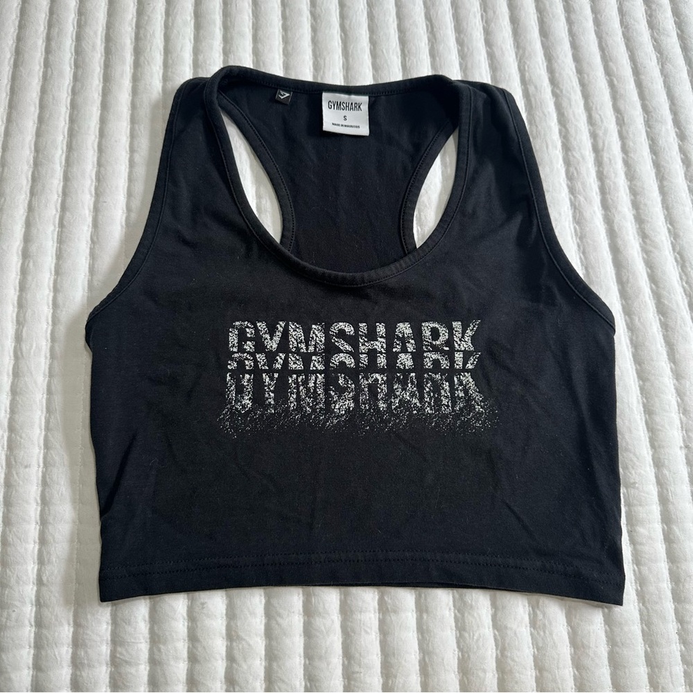 Gymshark Black Cropped Tank Vest
